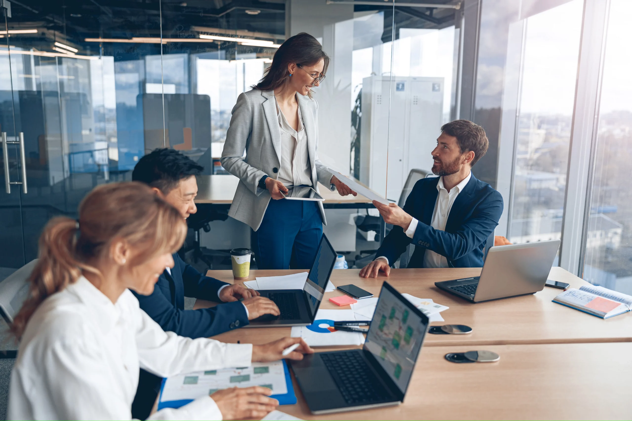 Infographic illustrating what is a business process outsourcing, featuring a diverse team streamlining operations through external partnerships for efficiency and growth.